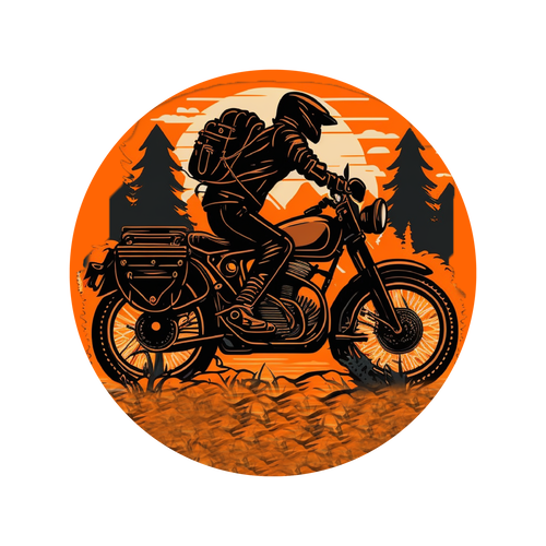 Wild Road Rentals - Circle Logo Motorbike